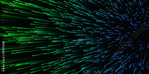 Background with green and blue lights lines.