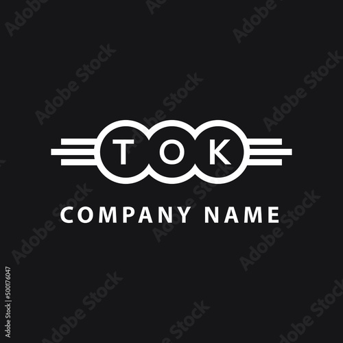 TOK letter logo design on black background. TOK  creative initials letter logo concept. TOK letter design.