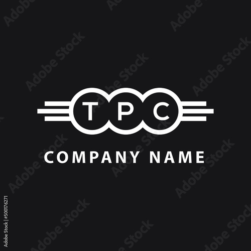 Fototapeta Naklejka Na Ścianę i Meble -  TPC letter logo design on black background. TPC  creative initials letter logo concept. TPC letter design.