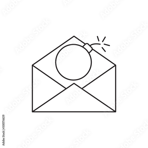 Mail bomb icon in line style icon, style isolated on white background