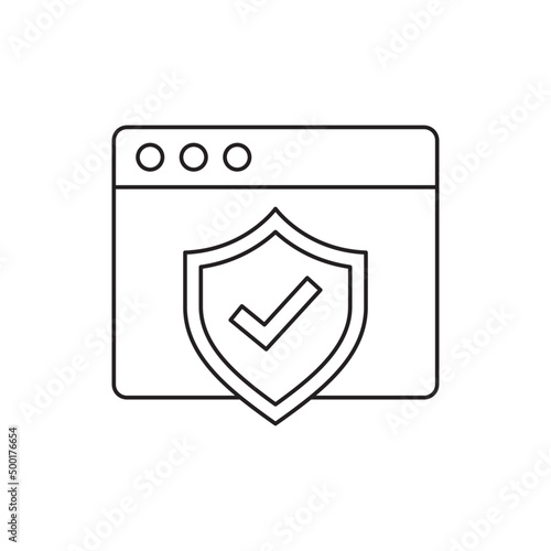 Browser protection security icon in line style icon, style isolated on white background