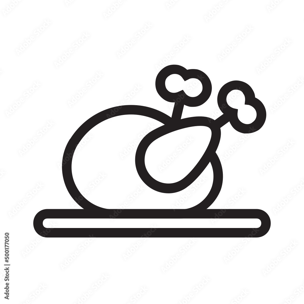 Roasted Chicken , Food and drink outline icon. Roasted Chicken , Food and drink outline icon.