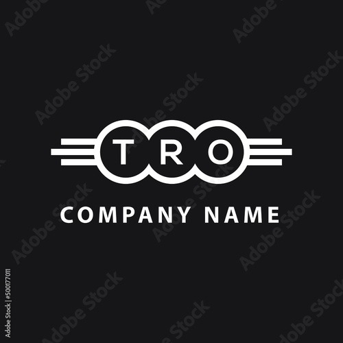 TRO letter logo design on black background. TRO  creative initials letter logo concept. TRO letter design. photo