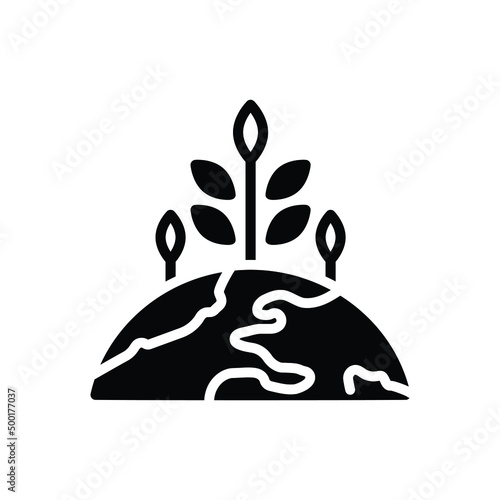 Black solid icon for sustainable