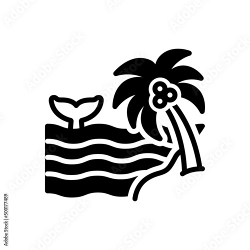 Black solid icon for seas