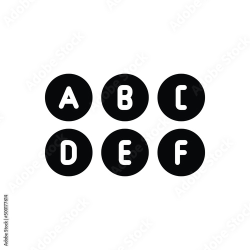 Black solid icon for spelling