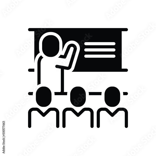 Black solid icon for taught