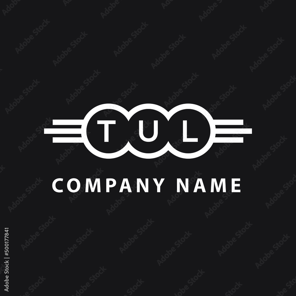 TUL letter logo design on black background. TUL creative initials letter logo concept. TUL letter design. TUL letter logo design on black background. TUL creative initials letter logo concept. TUL letter design.