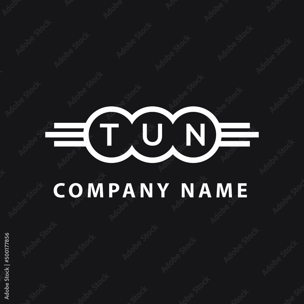 TUN letter logo design on black background. TUN  creative initials letter logo concept. TUN letter design.