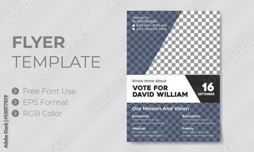 Political campaign flyer template with square election social media post design