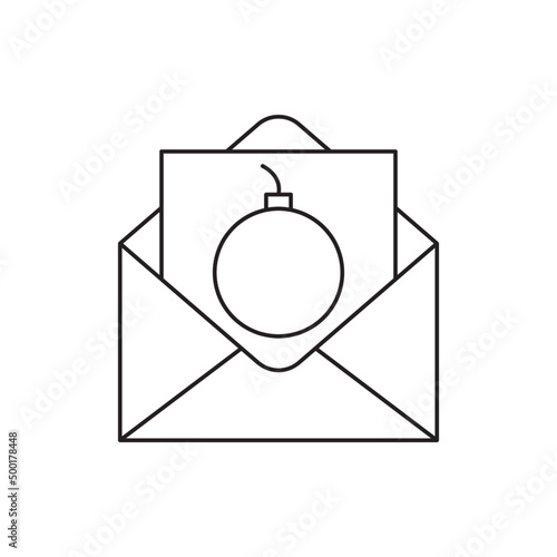 Mail bomb icon in line style icon, style isolated on white background