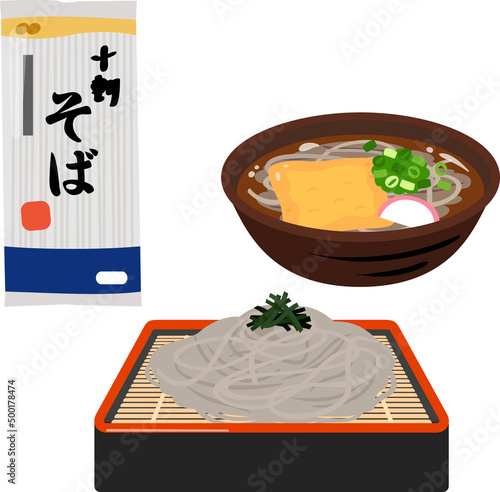 十割蕎麦の乾麺とざるそばと温そば