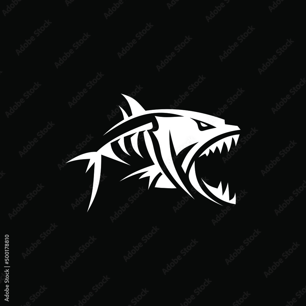 an illustration of a piranha fish logo with sharp teeth symbolizing the ferocity of the fish an illustration of a piranha fish logo with sharp teeth symbolizing the ferocity of the fish