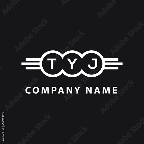 TYJ letter logo design on black background. TYJ  creative initials letter logo concept. TYJ letter design.
 photo