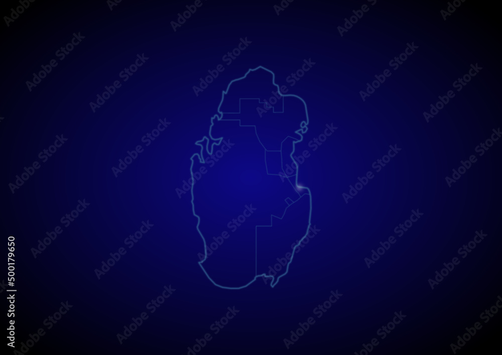 Qatar concept vector map with glowing cities, map of Qatar suitable for technology,innovation or internet concepts. Qatar concept vector map with glowing cities, map of Qatar suitable for technology,innovation or internet concepts.