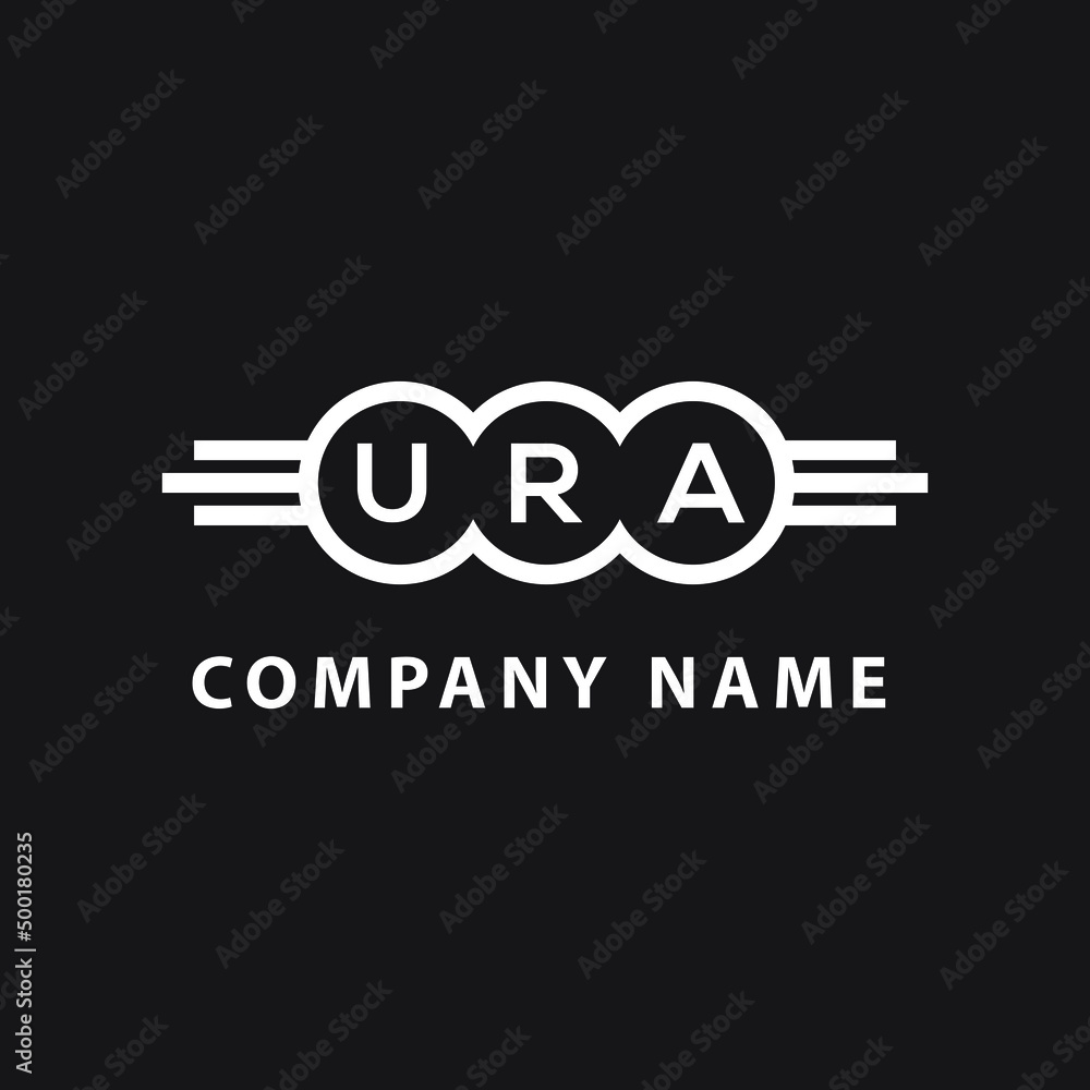URA letter logo design on black background. URA  creative initials letter logo concept. URA letter design.
