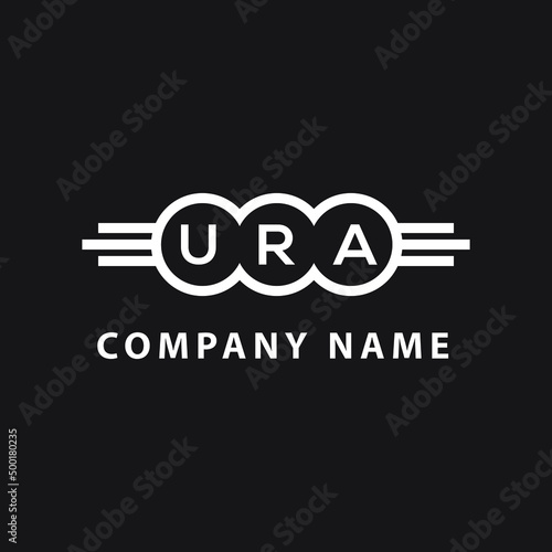 URA letter logo design on black background. URA  creative initials letter logo concept. URA letter design.
 photo