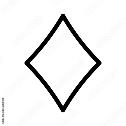 Black outline diamond poker suit symbol