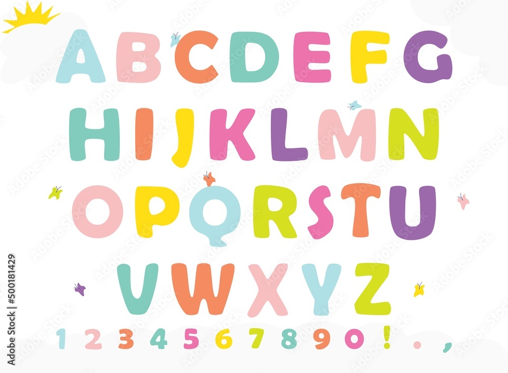 Colorful Simple Kids Alphabet Design