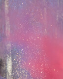 Red smoke with firework sparks in nature during