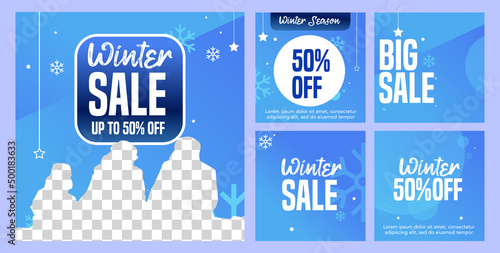 Very nice post template for winter sales can be used for Instagram and other social media (ID: 500183633)