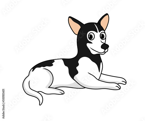 Black and white dog vector