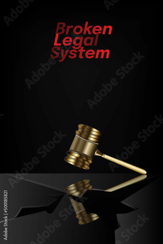 Book cover design concept for law and justice system.Judge gavel and law book