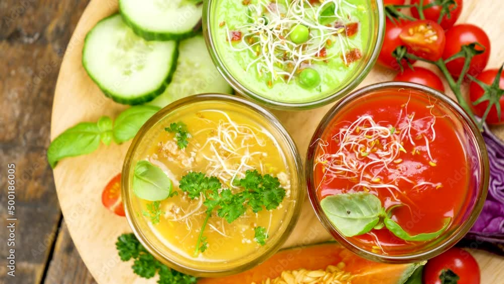 assorted of vegetable juice or smoothie- cold gazpacho assorted of vegetable juice or smoothie- cold gazpacho