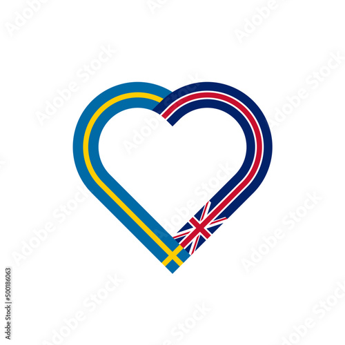 unity concept. heart ribbon icon of swedish and uk flags. vector illustration isolated on white background