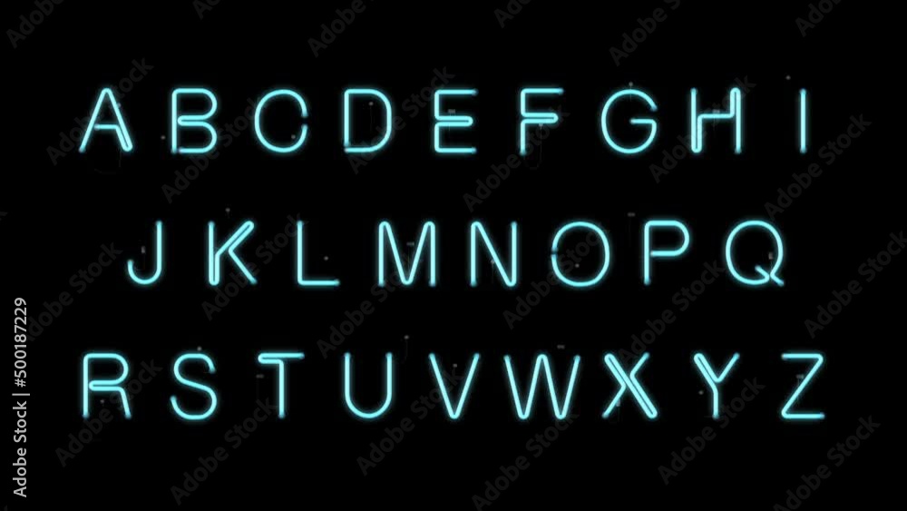Characteristic inclusion of neon alphabet Characteristic inclusion of neon alphabet