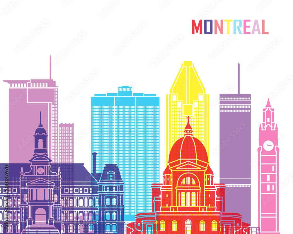 Montreal skyline in watercolor