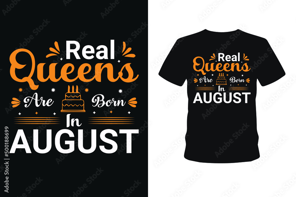 Real queens birthday  typography hand-drawn lettering t-shirt and calligraphy t-shirt designs