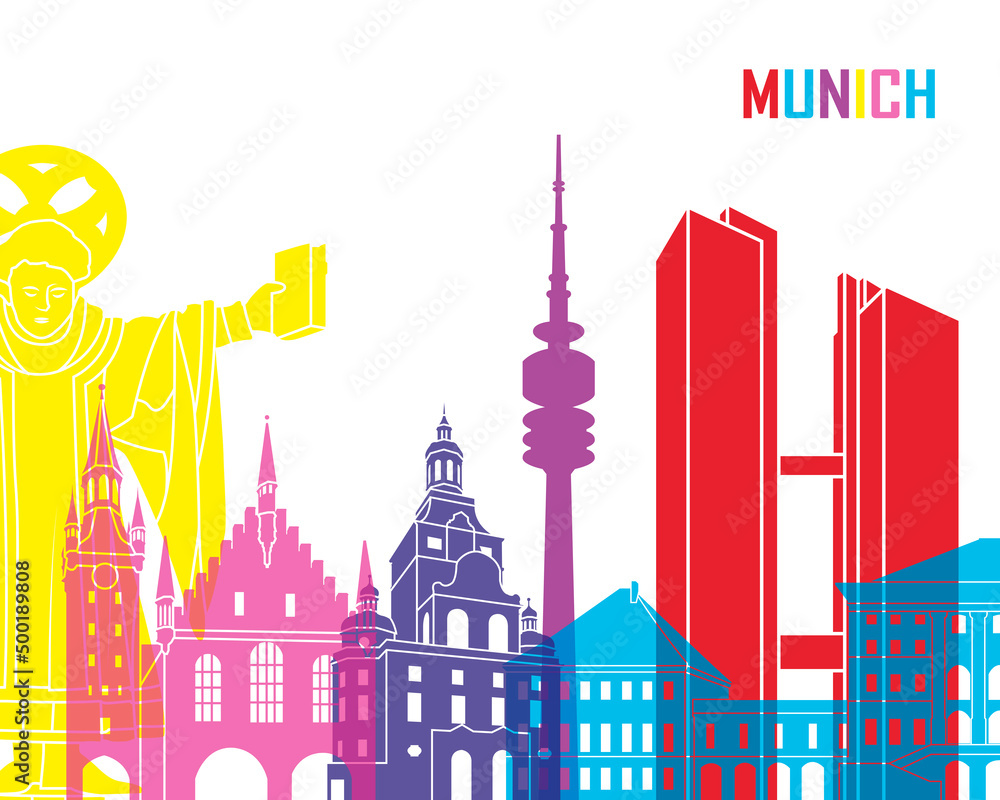 Fototapeta premium Munich skyline pop