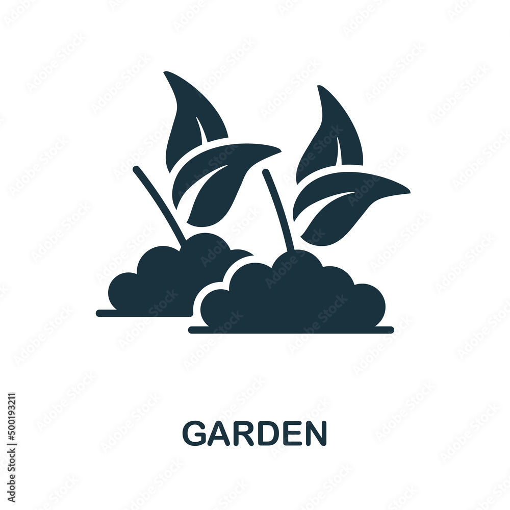 Garden icon. Monochrome simple Garden icon for templates, web design and infographics Garden icon. Monochrome simple Garden icon for templates, web design and infographics