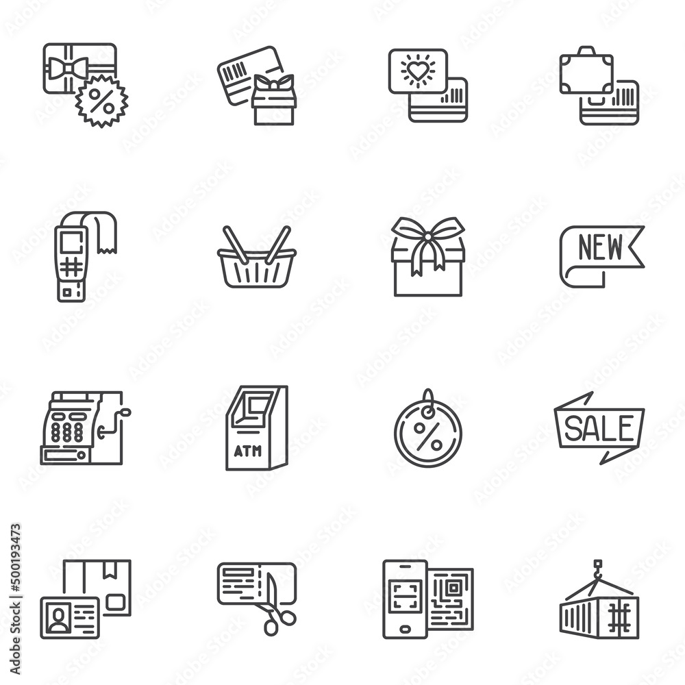 Ecommerce marketing line icons set Ecommerce marketing line icons set