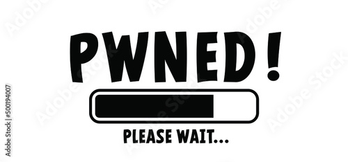 Stickman, Stick figure and slogan Have I been pwned or you have been hacked. Vector hacker, keylogger, cyber security concept. Technology data. Hybrid, DDoS attack. Cyber, hackers, criminals. Digital 