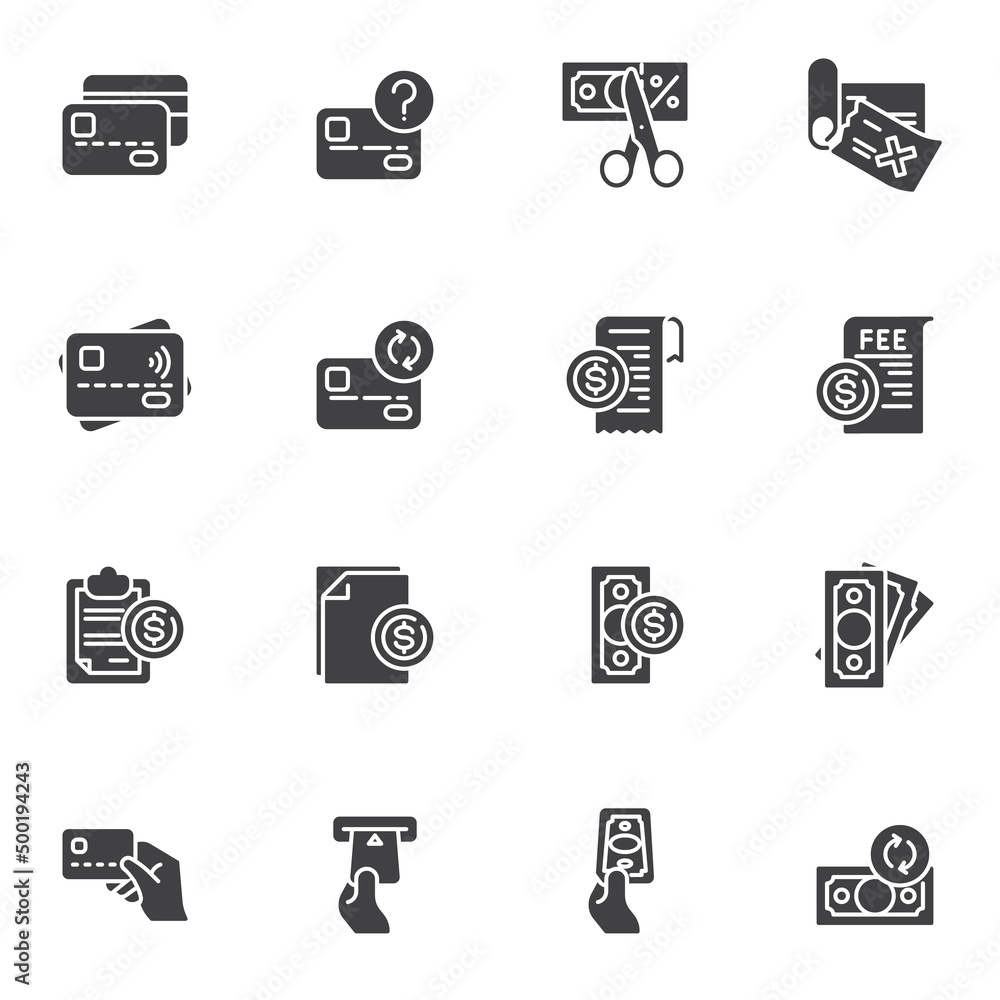 Payment related vector icons set Payment related vector icons set