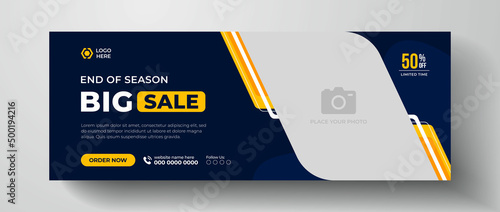 Big sale facebook cover page design, web banner for product sale, flash sale banner template