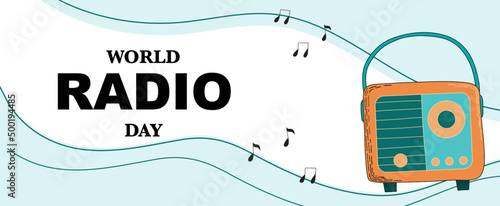 Vintage radio day, great design for any purposes. Vector isolated illustration. Abstract technology background. Technology concept.