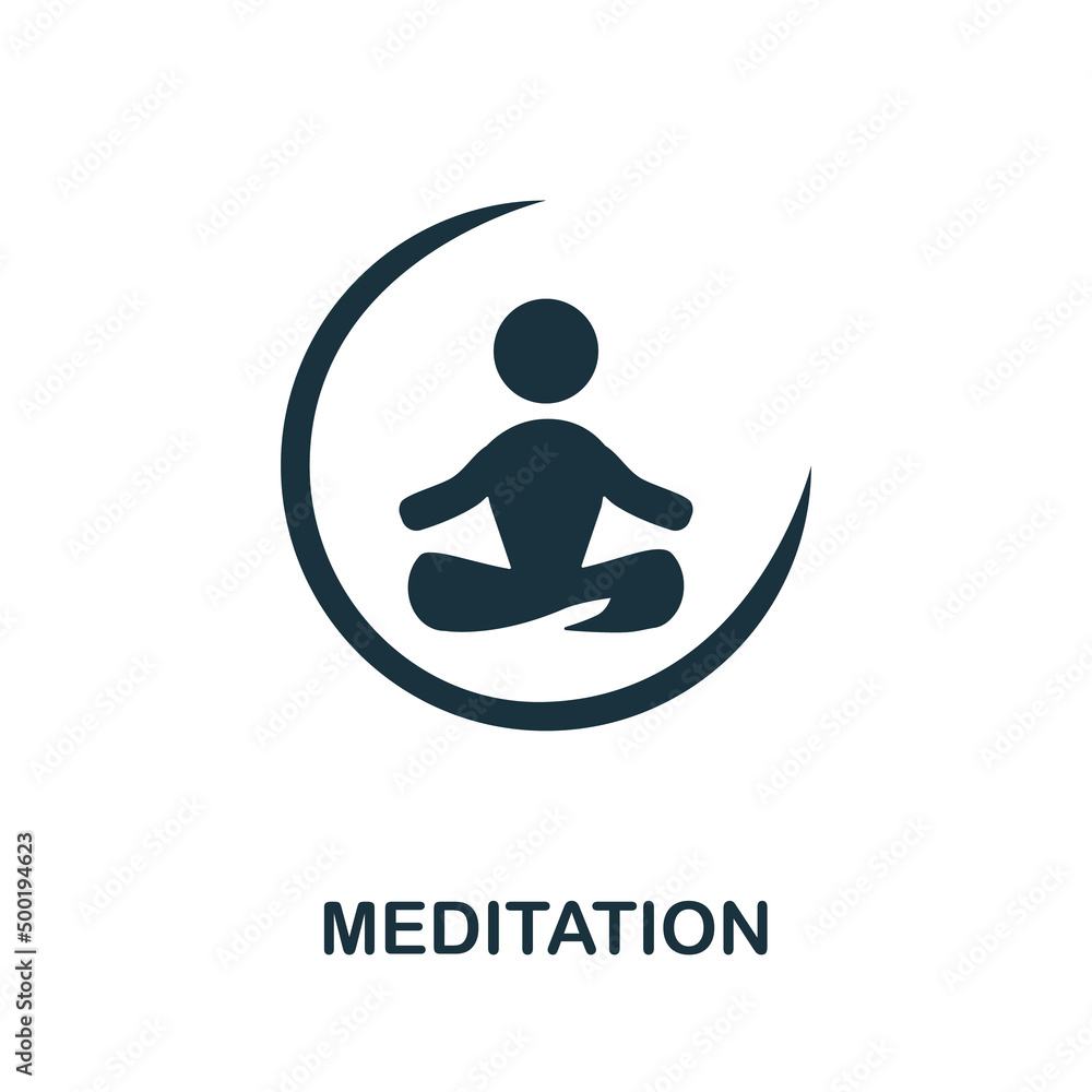 Meditation icon. Simple element from yoga collection. Creative Meditation icon for web design, templates, infographics and more