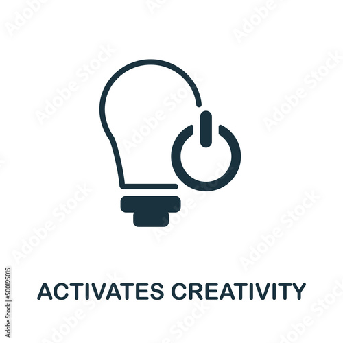 Activates Creativity icon. Simple element from yoga collection. Creative Activates Creativity icon for web design, templates, infographics and more