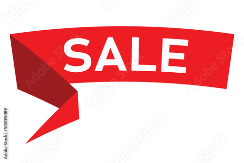 Sale - red folded ribbon banner