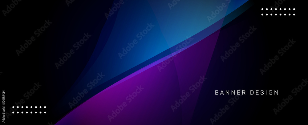 Fototapeta premium Abstract geometric modern stylish smooth dark banner background