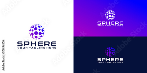 inspiration for technology, sphere, digital, data globe logo designs