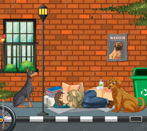 Homeless people in the city