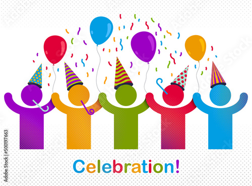 Celebrating people vector c...