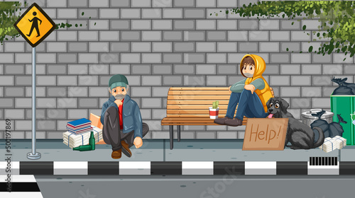 Homeless people in the city