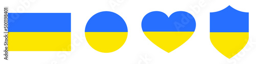 Ukraine flag. National ukrainian flag. Flag of Ukraine in the various geometric shape. Vector illustration.