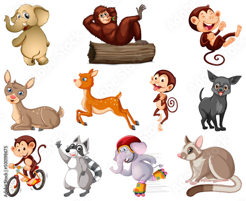 Set of animal cartoon character