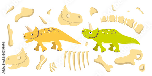 herbivorous dinosaur moves in different poses